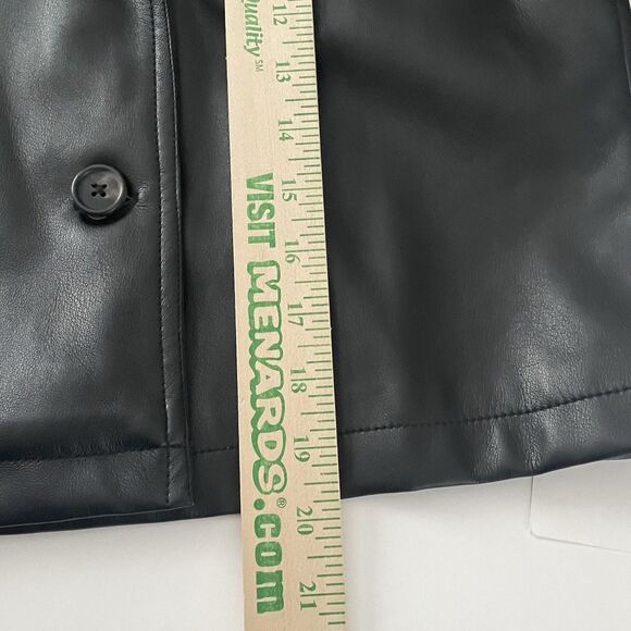 NEW Faux Leather Jacket Asos Women's Size M Cropped Double-Breasted Moto Chic - Picture 12 of 14